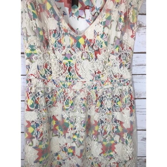 PETTICOAT ALLEY COLORFUL LACE OVERLAY DRESS - Picture 2 of 5